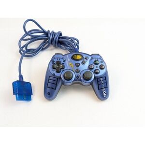 Mad Catz Dual‎ Force 2 Pro Playstation 2 Wired Controller, Tested, Working Blue